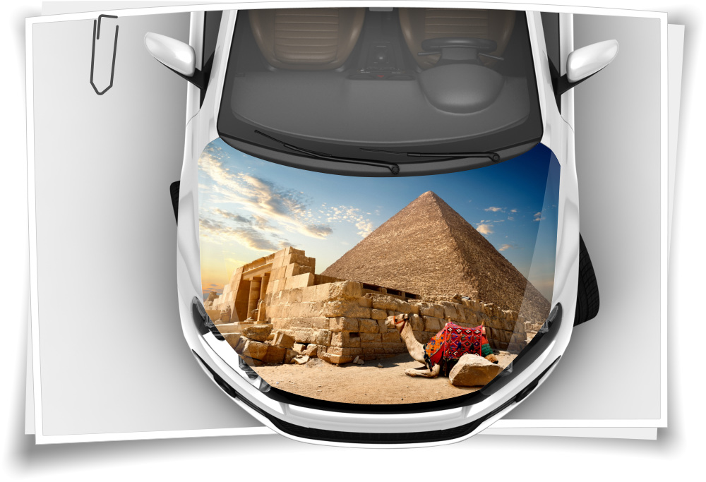 Ägypten Pyramiden Pharao Ruinen Motorhaube Auto-Aufkleber Steinschlag-Schutz -Folie Airbrush Tuning – Auto-Aufkleber