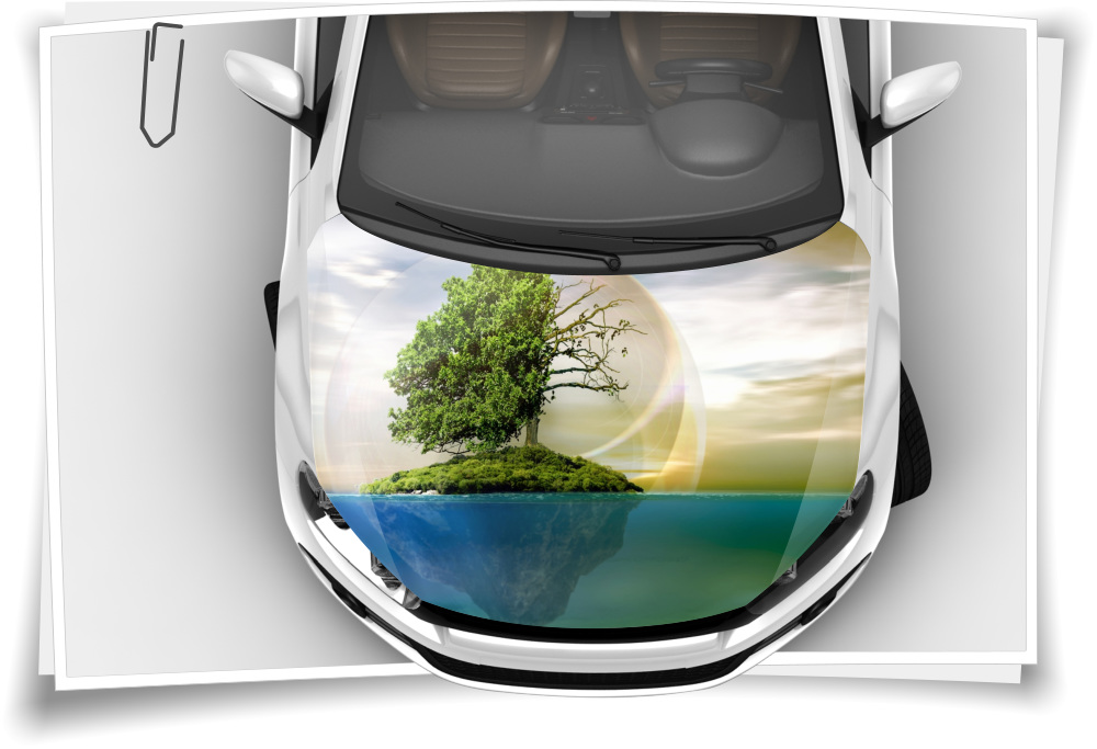Motorhaube Auto-Aufkleber Umwelt-Schutz Kugel Erde Baum Wasser Steinschlag- Schutz-Folie Airbrush Tuning – Auto-Aufkleber