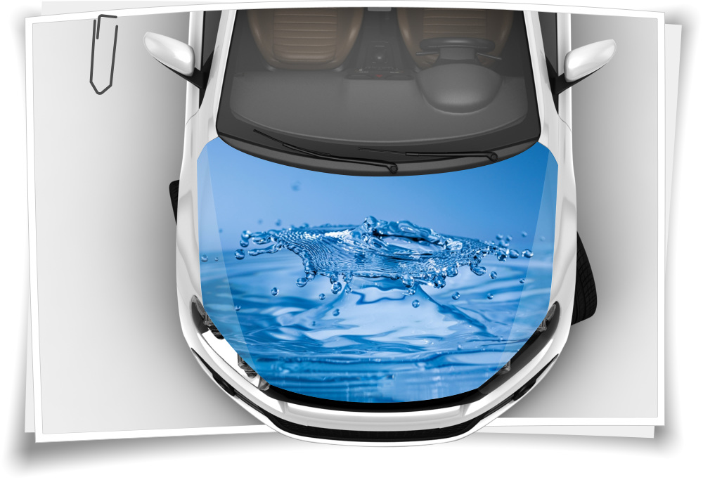 Motorhaube Auto-Aufkleber Wasser Aqua Blau Wassertropfen Spritzer  Steinschlag-Schutz-Folie Airbrush Tuning – Auto-Aufkleber